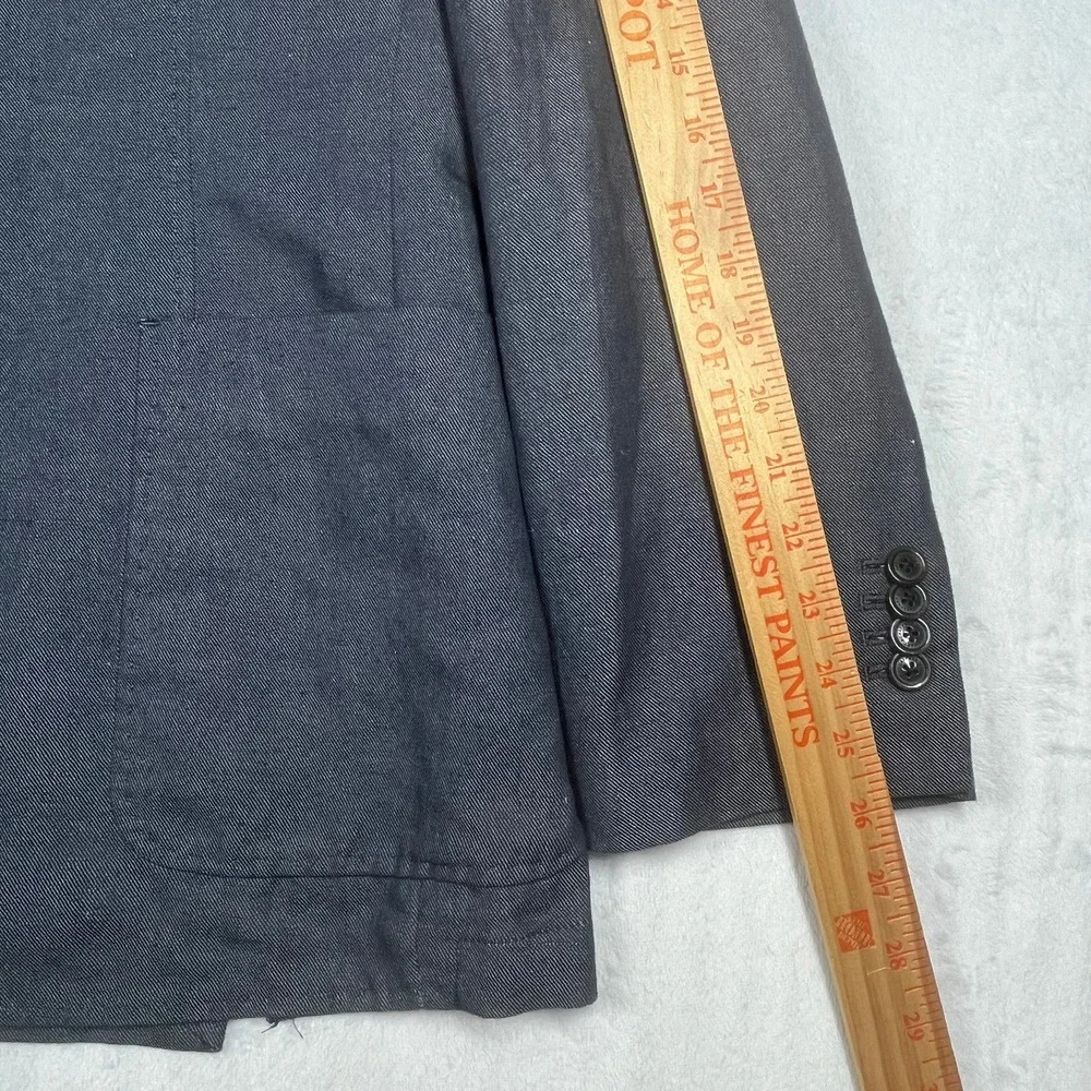 Hart Schaffner Marx Linen Cotton Blend Blazer Mens XL Blue Sport Coat Casual